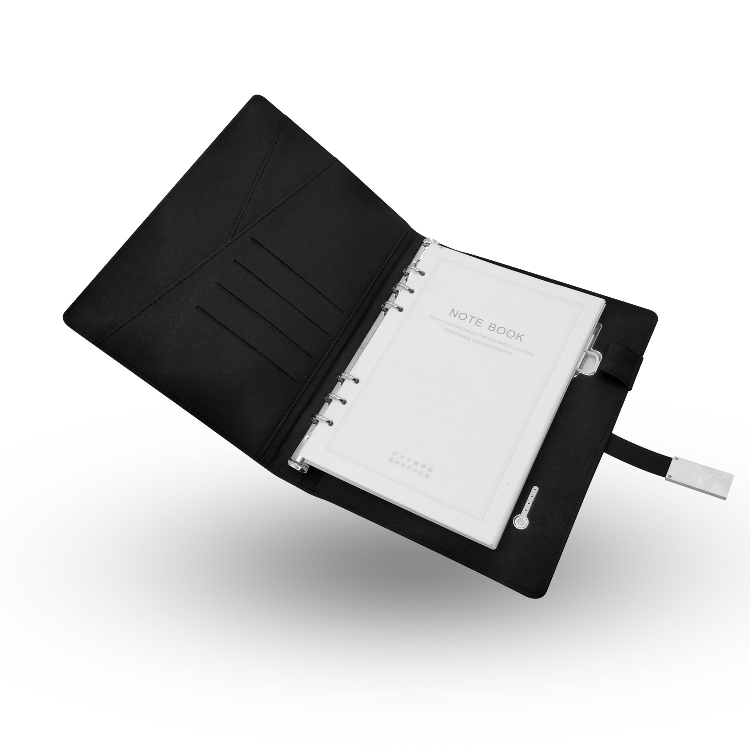 Office supplies pu leather power bank with USB blank notebook - Image 2