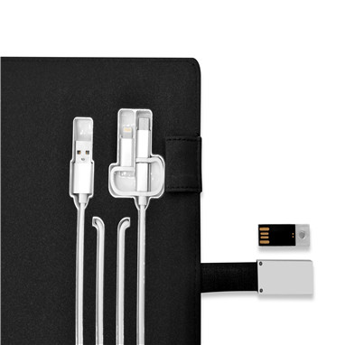 Office supplies pu leather power bank with USB blank notebook - Image 5