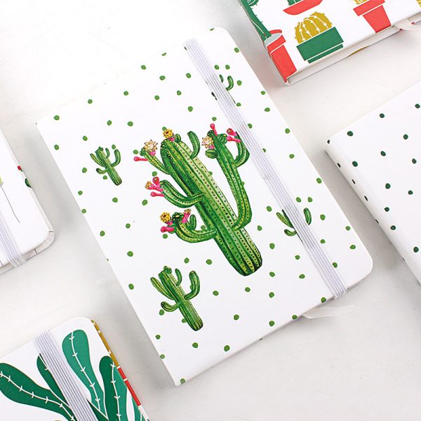 A5 Hardcover Cactus Cover Notebook with Elastic Band - Image 2