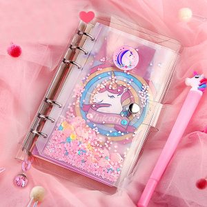 Sequin Filler Glitter Unicorn Custom Grid Cartoon Notebook