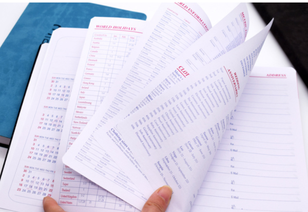A5 hard annual calendar planner calendar with page labels - Image 4