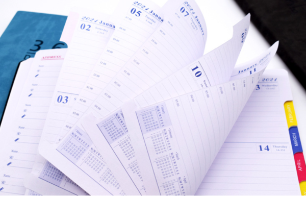 A5 hard annual calendar planner calendar with page labels - Image 5