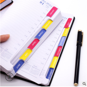 A5 hard annual calendar planner calendar with page labels