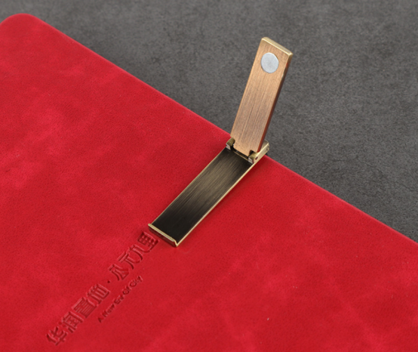 Custom leather business notebook with mobile phone holder - Image 3