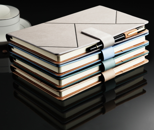 A5 diamond embossed leather notebook with magnet buckle