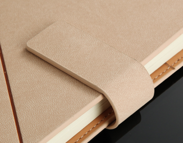 A5 diamond embossed leather notebook with magnet buckle - Image 4