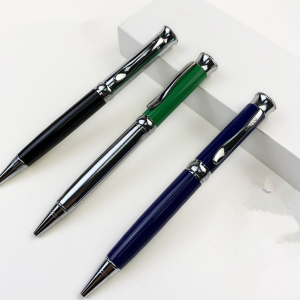 Metal rotatable engraved electroplating ballpoint pen