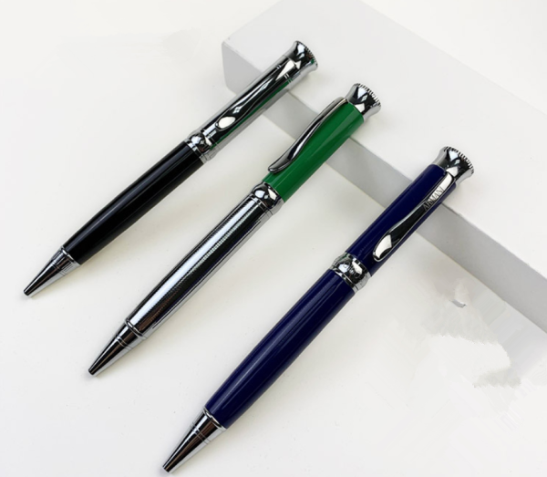 Metal rotatable engraved electroplating ballpoint pen