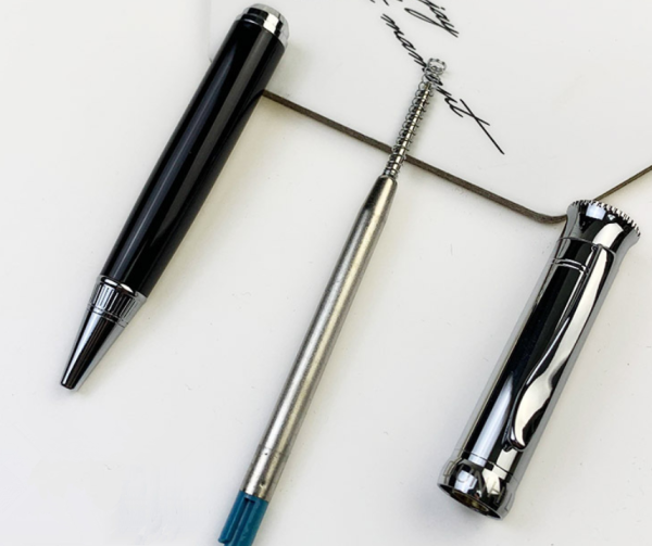 Metal rotatable engraved electroplating ballpoint pen - Image 4