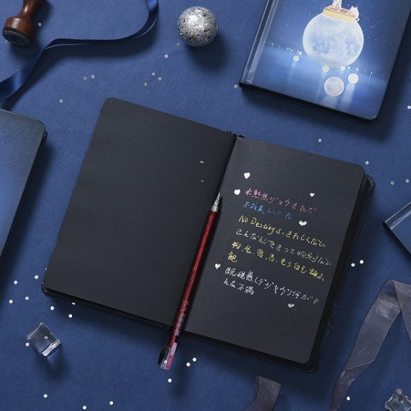 A5 hand account notepad luminous hand-painted black card - Image 7