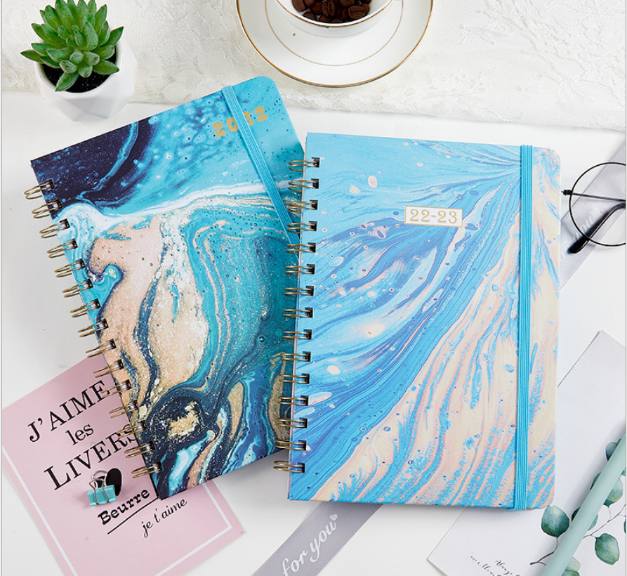 A5 paper hard cover spiral bound notebook with cover elastic - Image 2