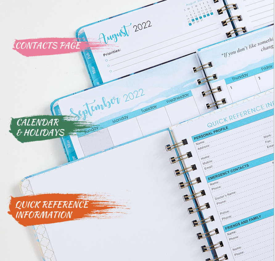 A5 paper hard cover spiral bound notebook with cover elastic - Image 3