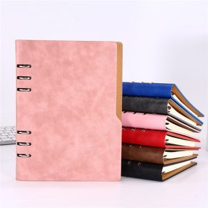 A5 leather cover loose-leaf binding diary oblique design