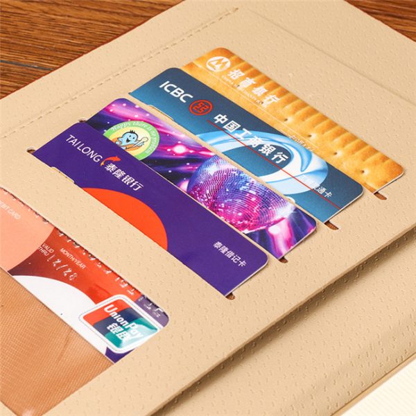 A5 loose-leaf binding tri-fold leather notebook with pen insert - Image 3