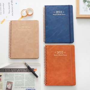 A5 PU leather English schedule book plan book