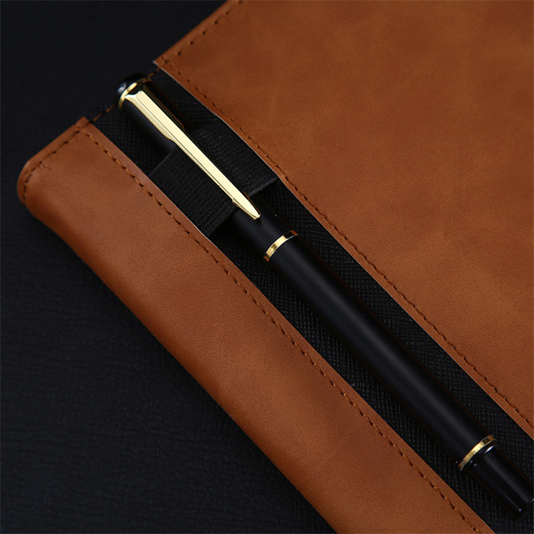 A5 Leather Cover Magnet Buckle Cover With Pen Insert Diary - Image 3