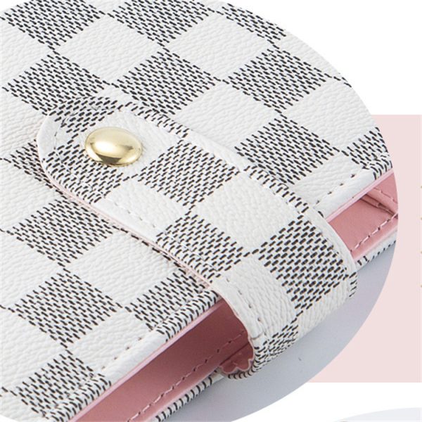 A5 size loose-leaf binding leather cover plaid notebook - Image 5