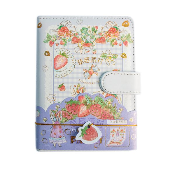 Strawberry Party A6 PU Coloring Page Handbook - Image 5