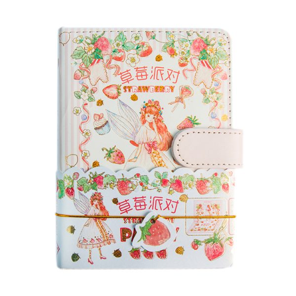 Strawberry Party A6 PU Coloring Page Handbook - Image 2