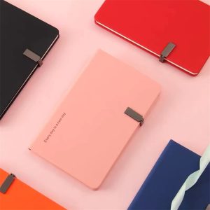 A5 size hardcover leather calendar with metal buckle