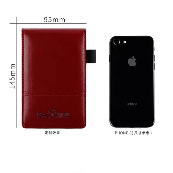 A6 Size Leather Flip Notepad with Calculator and Pen Insert - Image 2