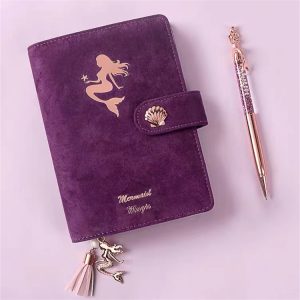 A6 suede material mermaid hand & pocket notebook