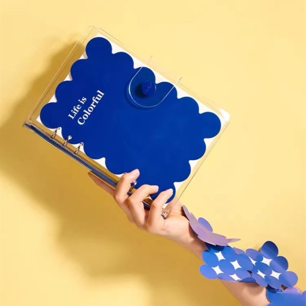 A5 size clear PVC cover Klein blue loose-leaf notebook