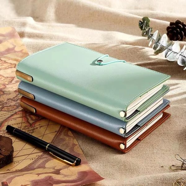A6 Size Mini Leather Cover Elastic Band Ledger Notebook - Image 4