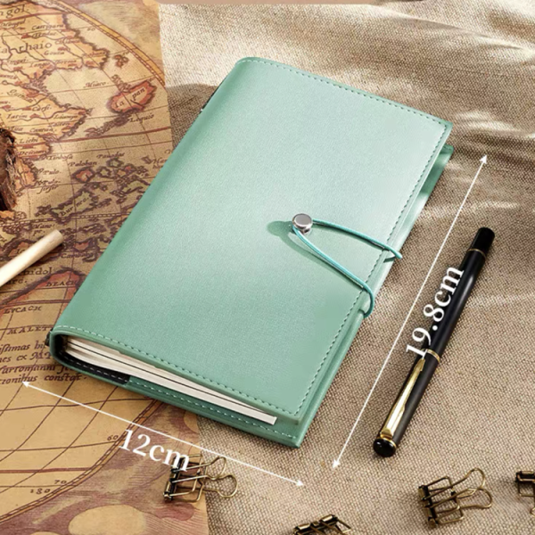 A6 Size Mini Leather Cover Elastic Band Ledger Notebook - Image 5