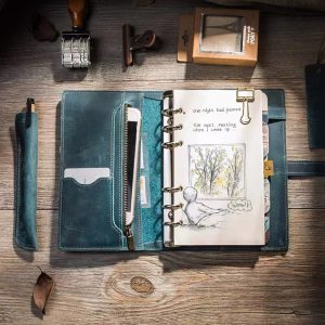 A6 PU leather cover loose-leaf binding traveler's diary