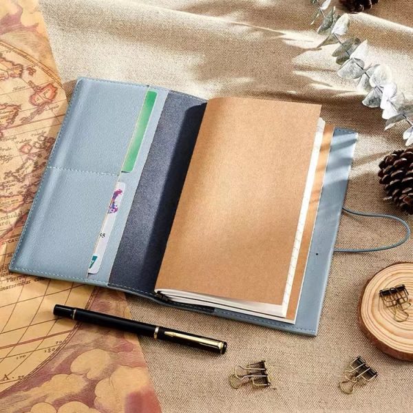 A6 Size Mini Leather Cover Elastic Band Ledger Notebook - Image 2
