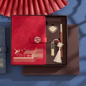 Chinese retro style company customized notebook gift box set