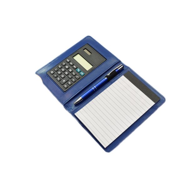PU business memo pad with calculator and pen insert - Image 3