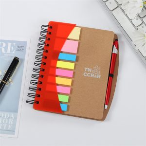 A5 size cardboard cover post-it note planner with pen slot