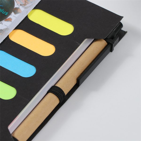 A5 size cardboard cover post-it note planner with pen slot - Image 4