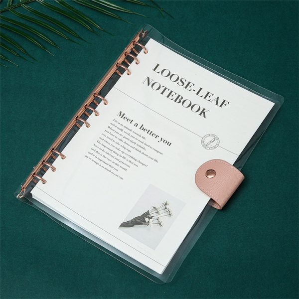 A5 B5 A6 Transparent PVC Cover Metal Binder Notebook - Image 2
