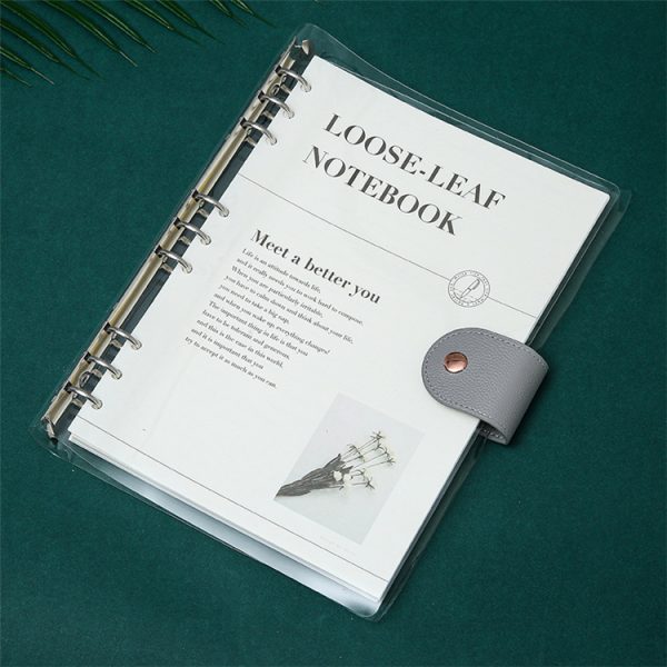 A5 B5 A6 Transparent PVC Cover Metal Binder Notebook - Image 3