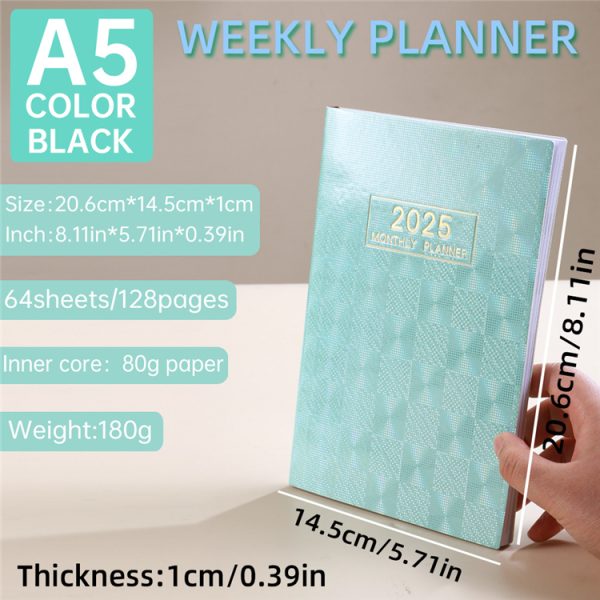 A5 2025 365-day calendar agenda book starlight cover - Image 5