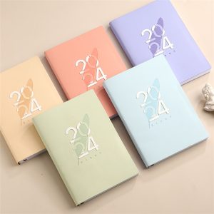 A5 2024 365 Days Leather Cover Calendar Agenda Book