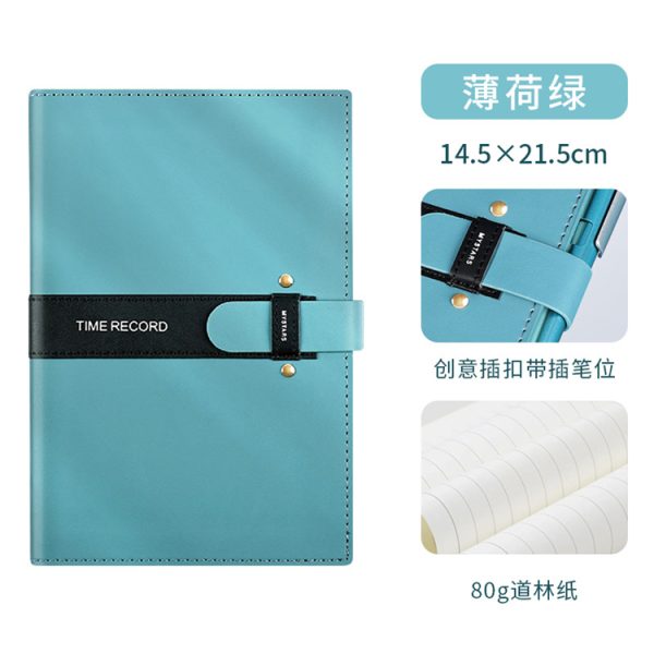 A5 high-end two-color leather buckle design notebook - Image 5