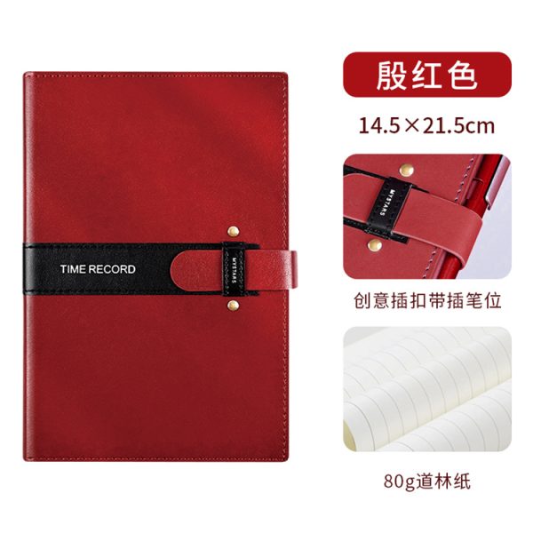 A5 high-end two-color leather buckle design notebook - Image 6