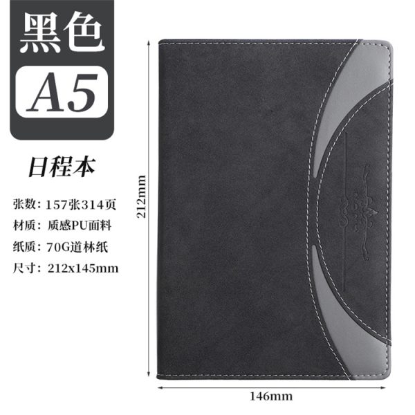 A5 leather cover 2024 notebook with month index tabs - Image 2