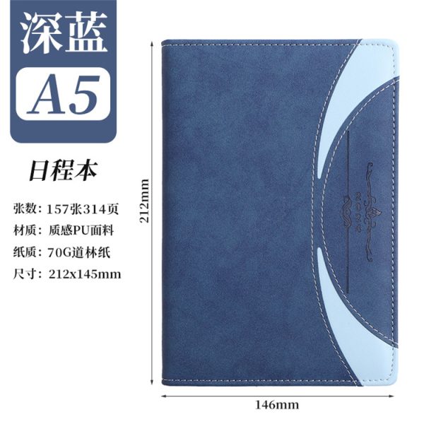 A5 leather cover 2024 notebook with month index tabs - Image 3