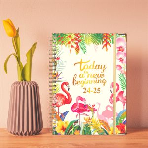 A5 size 2025 paper cover color printing elastic band Planner