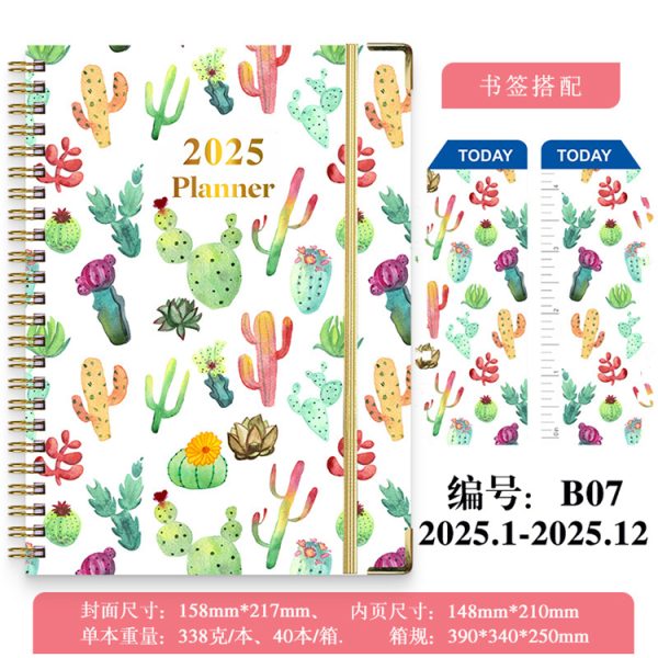 A5 size 2025 paper cover color printing elastic band Planner - Image 3